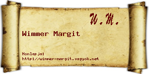 Wimmer Margit névjegykártya